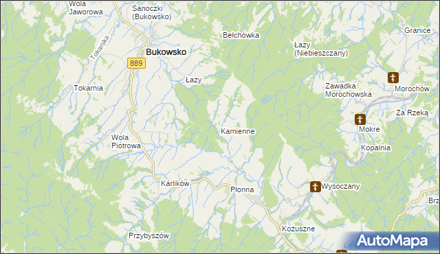 mapa Kamienne, Kamienne na mapie Targeo