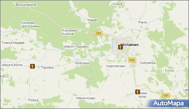 mapa Kamienny Bród, Kamienny Bród na mapie Targeo