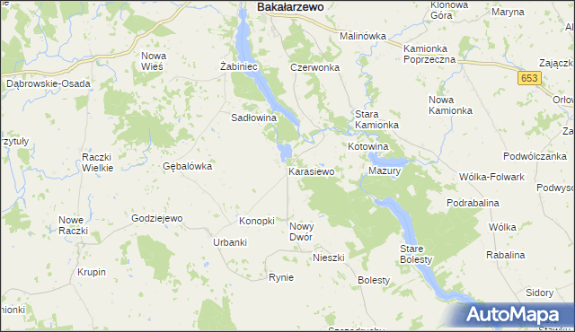 mapa Karasiewo, Karasiewo na mapie Targeo