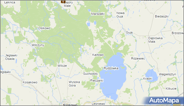 mapa Karłowo gmina Węgorzewo, Karłowo gmina Węgorzewo na mapie Targeo