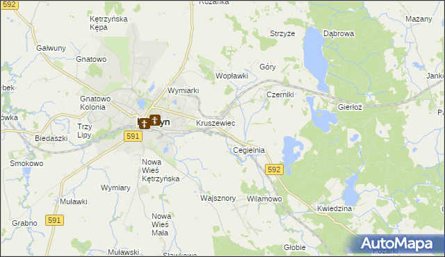 mapa Karolewo gmina Kętrzyn, Karolewo gmina Kętrzyn na mapie Targeo