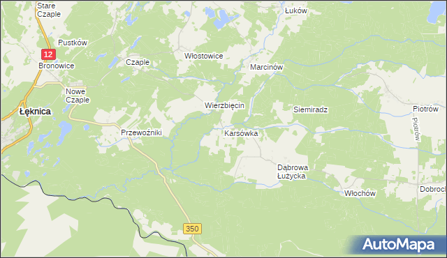 mapa Karsówka, Karsówka na mapie Targeo