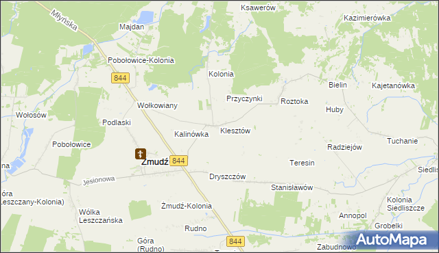 mapa Klesztów, Klesztów na mapie Targeo