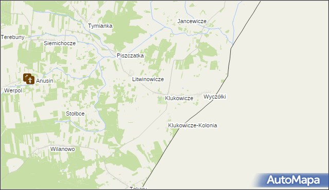 mapa Klukowicze, Klukowicze na mapie Targeo