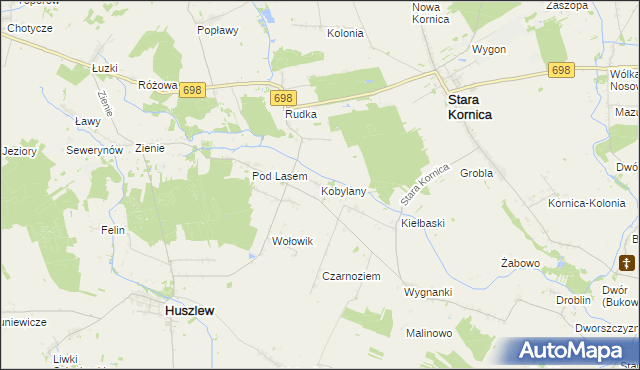 mapa Kobylany gmina Stara Kornica, Kobylany gmina Stara Kornica na mapie Targeo