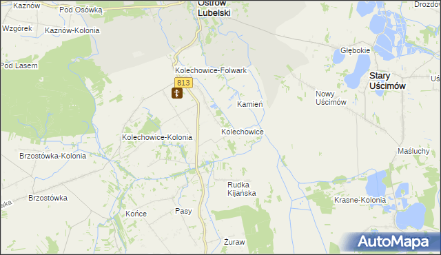 mapa Kolechowice, Kolechowice na mapie Targeo