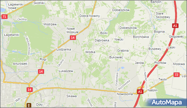 mapa Kopanka gmina Nowosolna, Kopanka gmina Nowosolna na mapie Targeo