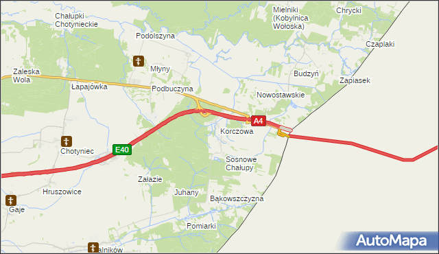 mapa Korczowa, Korczowa na mapie Targeo