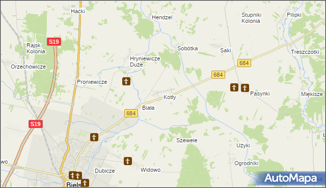 mapa Kotły, Kotły na mapie Targeo