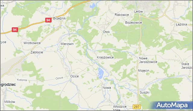 mapa Kraszowice, Kraszowice na mapie Targeo