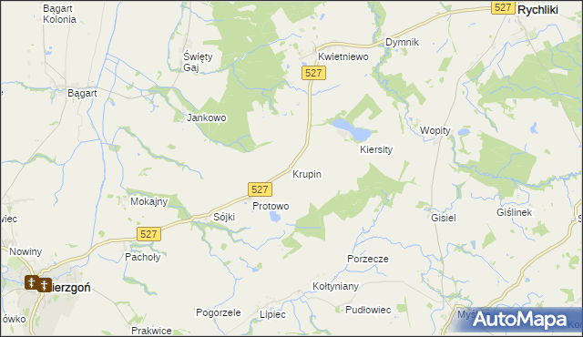 mapa Krupin gmina Rychliki, Krupin gmina Rychliki na mapie Targeo