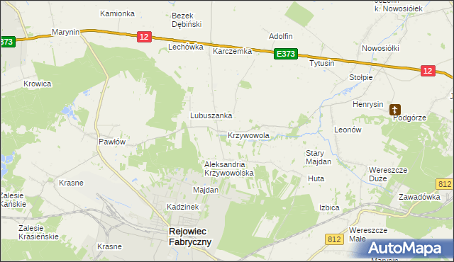 mapa Krzywowola, Krzywowola na mapie Targeo