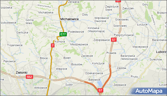 mapa Książniczki, Książniczki na mapie Targeo