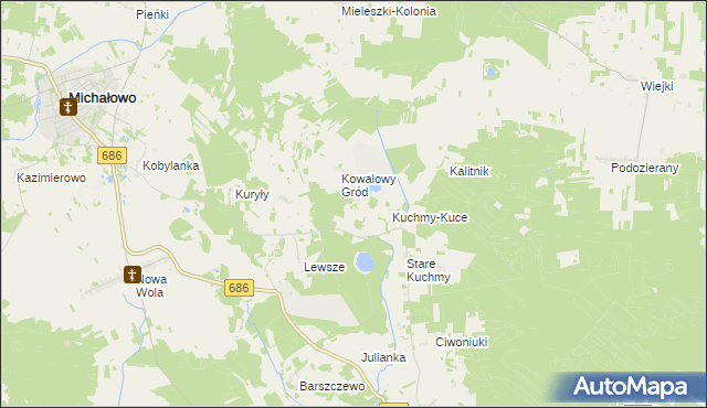 mapa Kuchmy-Pietruki, Kuchmy-Pietruki na mapie Targeo