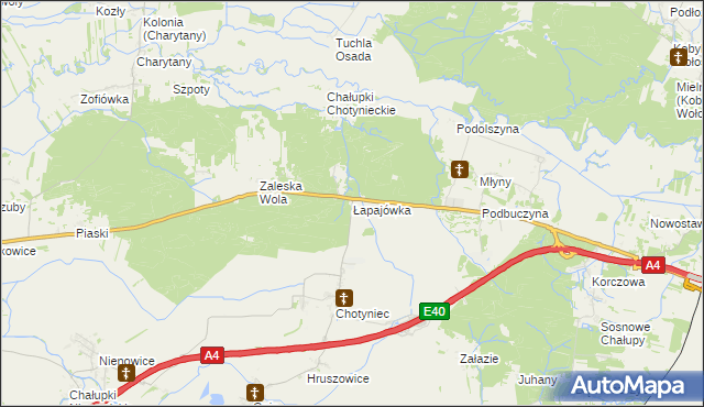 mapa Łapajówka gmina Radymno, Łapajówka gmina Radymno na mapie Targeo