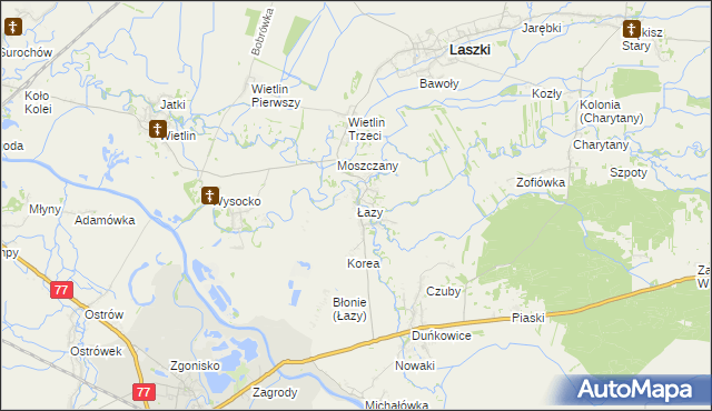 mapa Łazy gmina Radymno, Łazy gmina Radymno na mapie Targeo