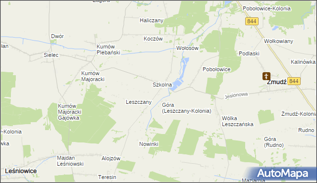 mapa Leszczany-Kolonia, Leszczany-Kolonia na mapie Targeo