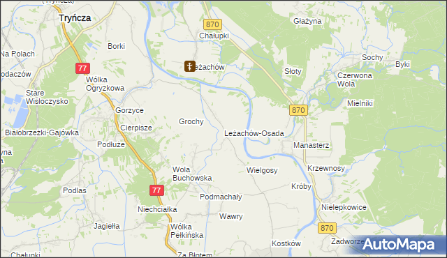mapa Leżachów-Osada, Leżachów-Osada na mapie Targeo