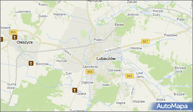 mapa Lubaczów, Lubaczów na mapie Targeo