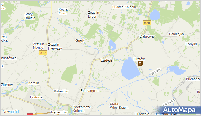 mapa Ludwin, Ludwin na mapie Targeo