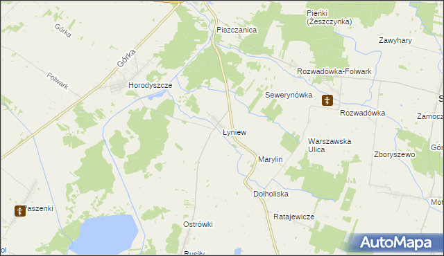 mapa Łyniew, Łyniew na mapie Targeo