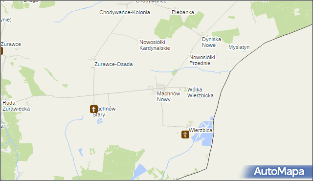 mapa Machnów Nowy, Machnów Nowy na mapie Targeo