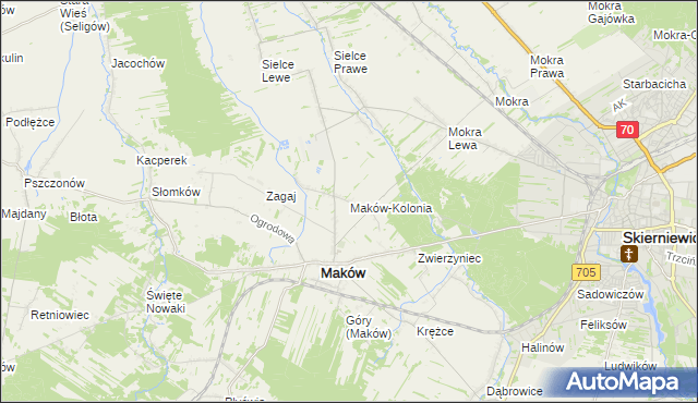 mapa Maków-Kolonia, Maków-Kolonia na mapie Targeo