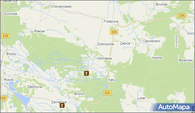 mapa Michałów gmina Chocianów, Michałów gmina Chocianów na mapie Targeo