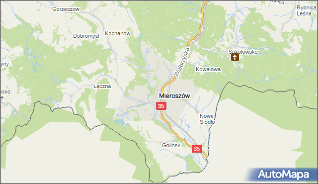 mapa Mieroszów, Mieroszów na mapie Targeo