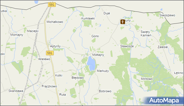 mapa Mołtajny, Mołtajny na mapie Targeo