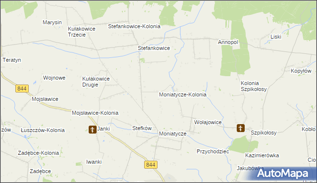 mapa Moniatycze-Kolonia, Moniatycze-Kolonia na mapie Targeo