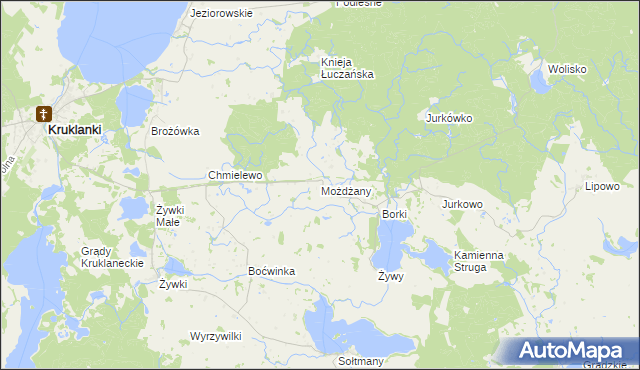 mapa Możdżany, Możdżany na mapie Targeo