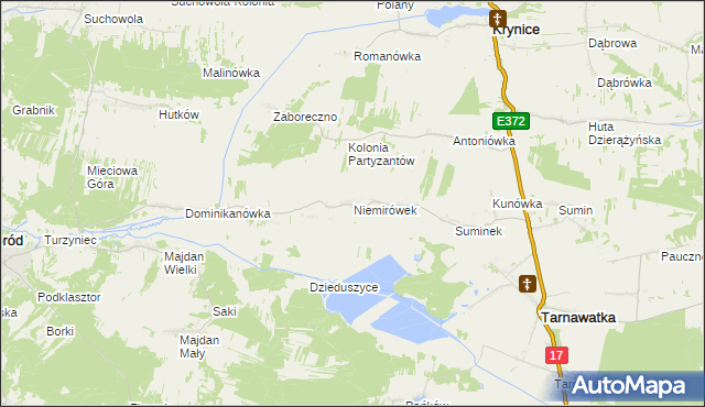 mapa Niemirówek, Niemirówek na mapie Targeo