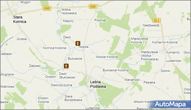 mapa Nosów-Kolonia, Nosów-Kolonia na mapie Targeo