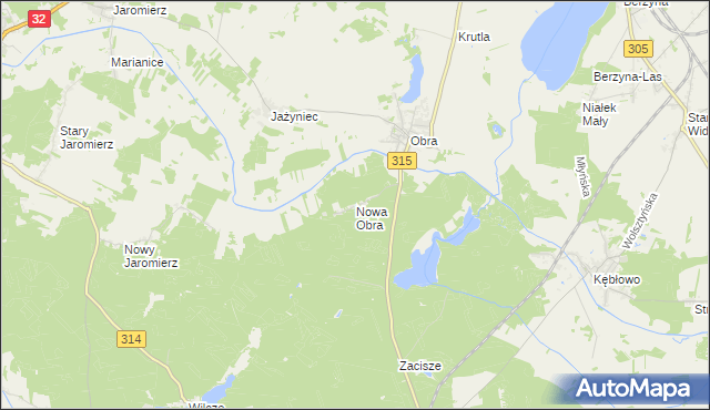 mapa Nowa Obra gmina Wolsztyn, Nowa Obra gmina Wolsztyn na mapie Targeo