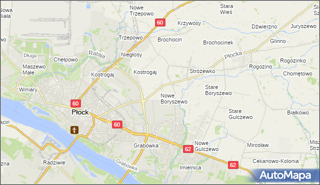 mapa Nowe Boryszewo, Nowe Boryszewo na mapie Targeo