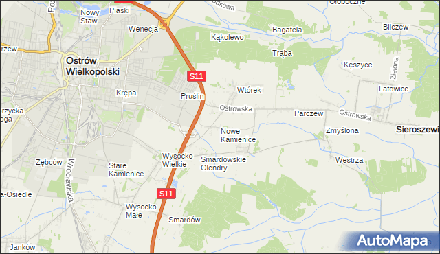 mapa Nowe Kamienice, Nowe Kamienice na mapie Targeo