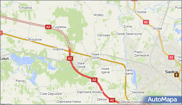 mapa Nowe Opole, Nowe Opole na mapie Targeo