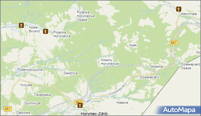 mapa Nowiny Horynieckie, Nowiny Horynieckie na mapie Targeo
