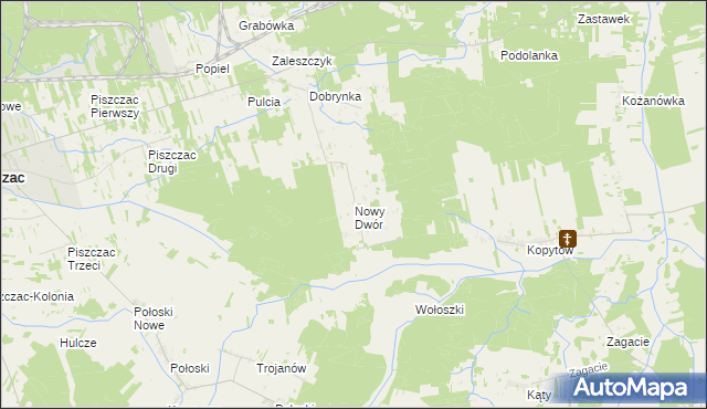 mapa Nowy Dwór gmina Piszczac, Nowy Dwór gmina Piszczac na mapie Targeo