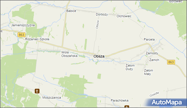 mapa Obsza, Obsza na mapie Targeo
