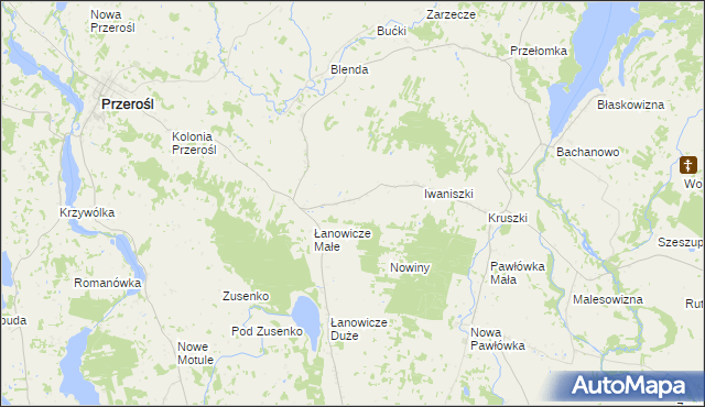 mapa Olszanka gmina Przerośl, Olszanka gmina Przerośl na mapie Targeo