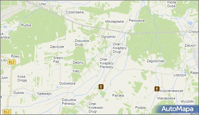 mapa Ortel Książęcy Pierwszy, Ortel Książęcy Pierwszy na mapie Targeo