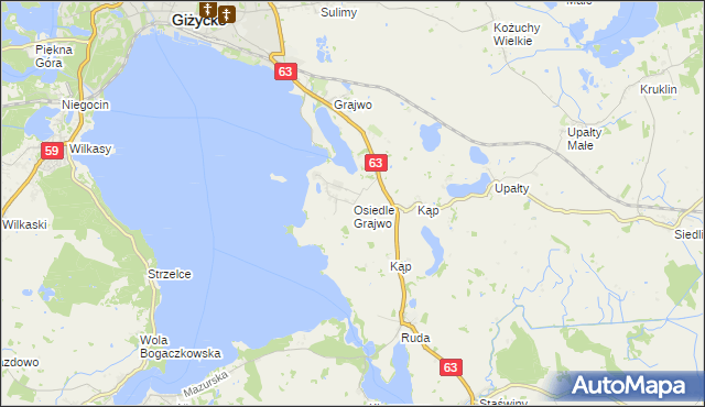 mapa Osiedle Grajwo, Osiedle Grajwo na mapie Targeo