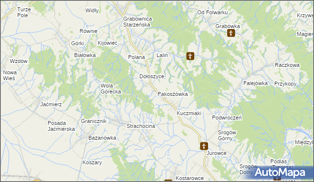 mapa Pakoszówka, Pakoszówka na mapie Targeo