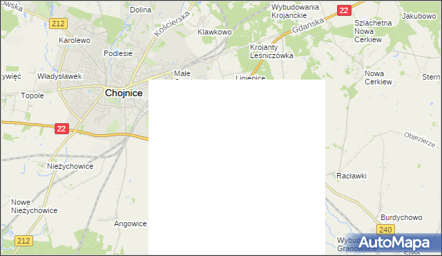 mapa Pawłówko gmina Chojnice, Pawłówko gmina Chojnice na mapie Targeo