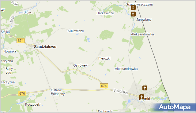 mapa Pierożki, Pierożki na mapie Targeo