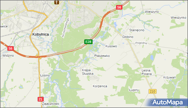 mapa Płaszewko, Płaszewko na mapie Targeo