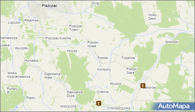 mapa Połoski, Połoski na mapie Targeo