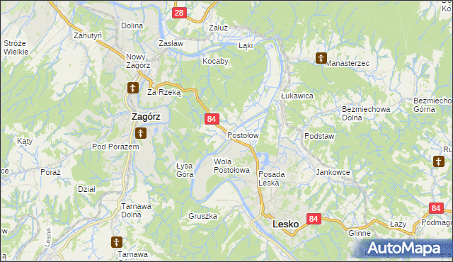 mapa Postołów, Postołów na mapie Targeo